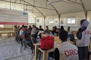 Committee members in the rafah catchment, where 13 sites are covered by a single shared plan and follow-up system.