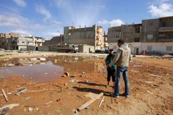 Our team visited the low-income Sidi Idriss neighborhood of Benghazi, a place littered with trash and standing water where few homes have access to clean water or adequate sanitation. Photo: Cassandra Nelson/Prosper Global