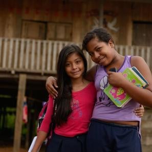 Violence is a daily risk for children like lucia* (right) and elena*, who attend a rural boarding school in colombia. prosper global is working to make these schools safer by ensuring students receive the full-time care they need to stay protected and healthy. all photos: miguel samper for prosper global