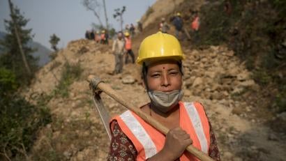Nepal woman helping rebuild after earthquake
