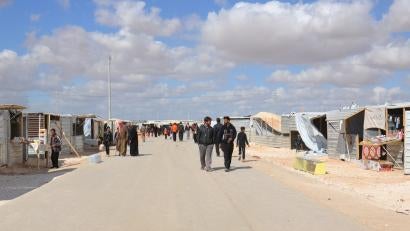 Za'atari’s “Main Street.” Entrepreneurs, like anywhere else in the world, have sprouted up throughout the camp. People sell all manner of goods including fruits and vegetables, nuts, mobile phones and shoes.