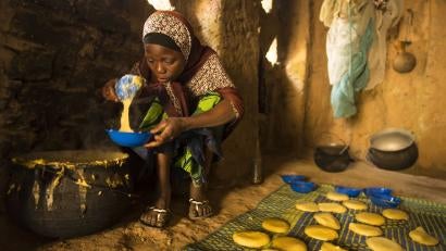 10:48 a.m. — Since she was young, Badariya’s primary responsibility has been to make corn or millet pancakes to sell to her fellow villagers. “I really loved school, but my parents do not want me to go,” she says. “When I was seven, my cousin took me to school once. But when I came back home, my father said I could not go back. That day I was very sad and didn’t eat all day.”